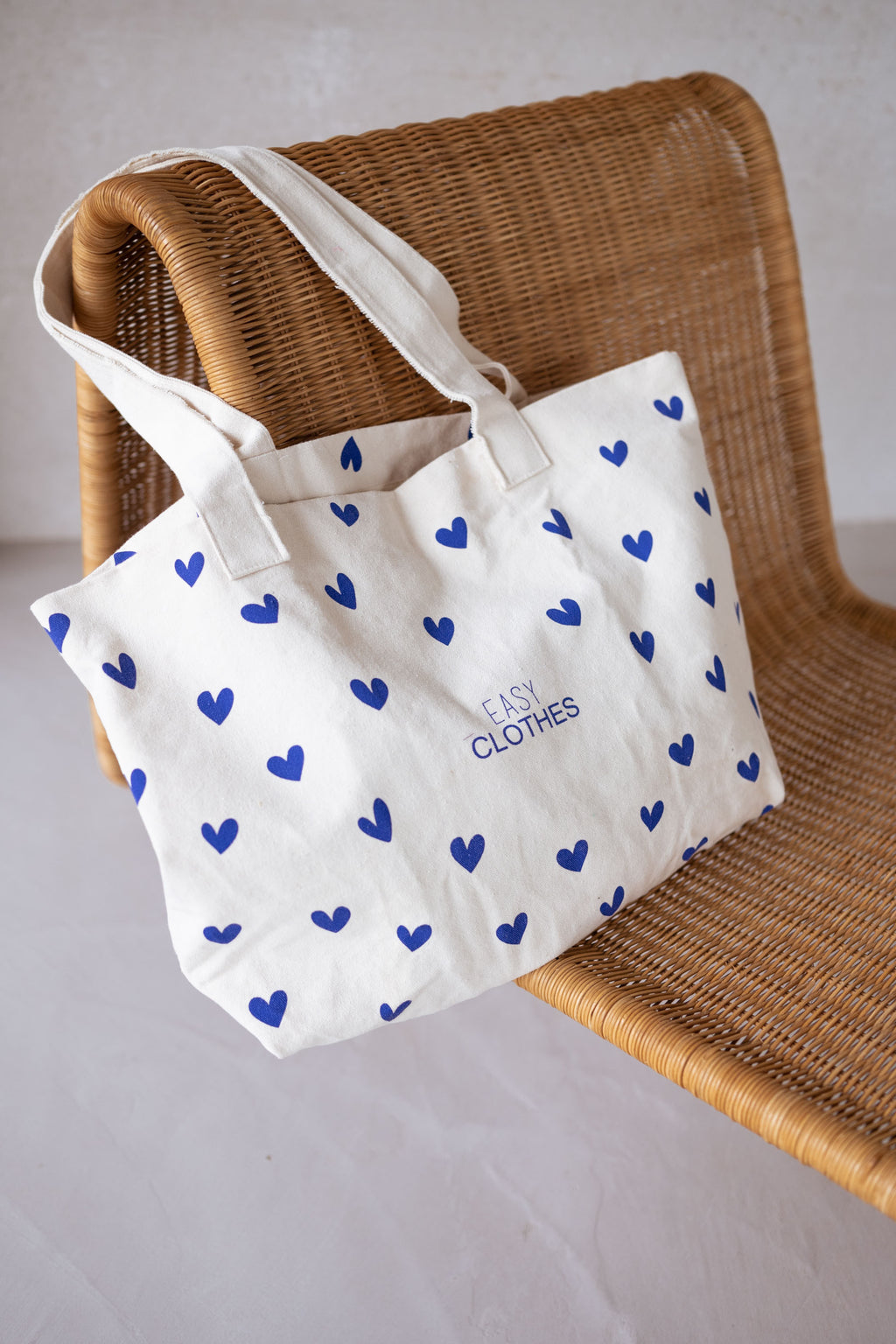Tote bag Easy Clothes - with blue hearts