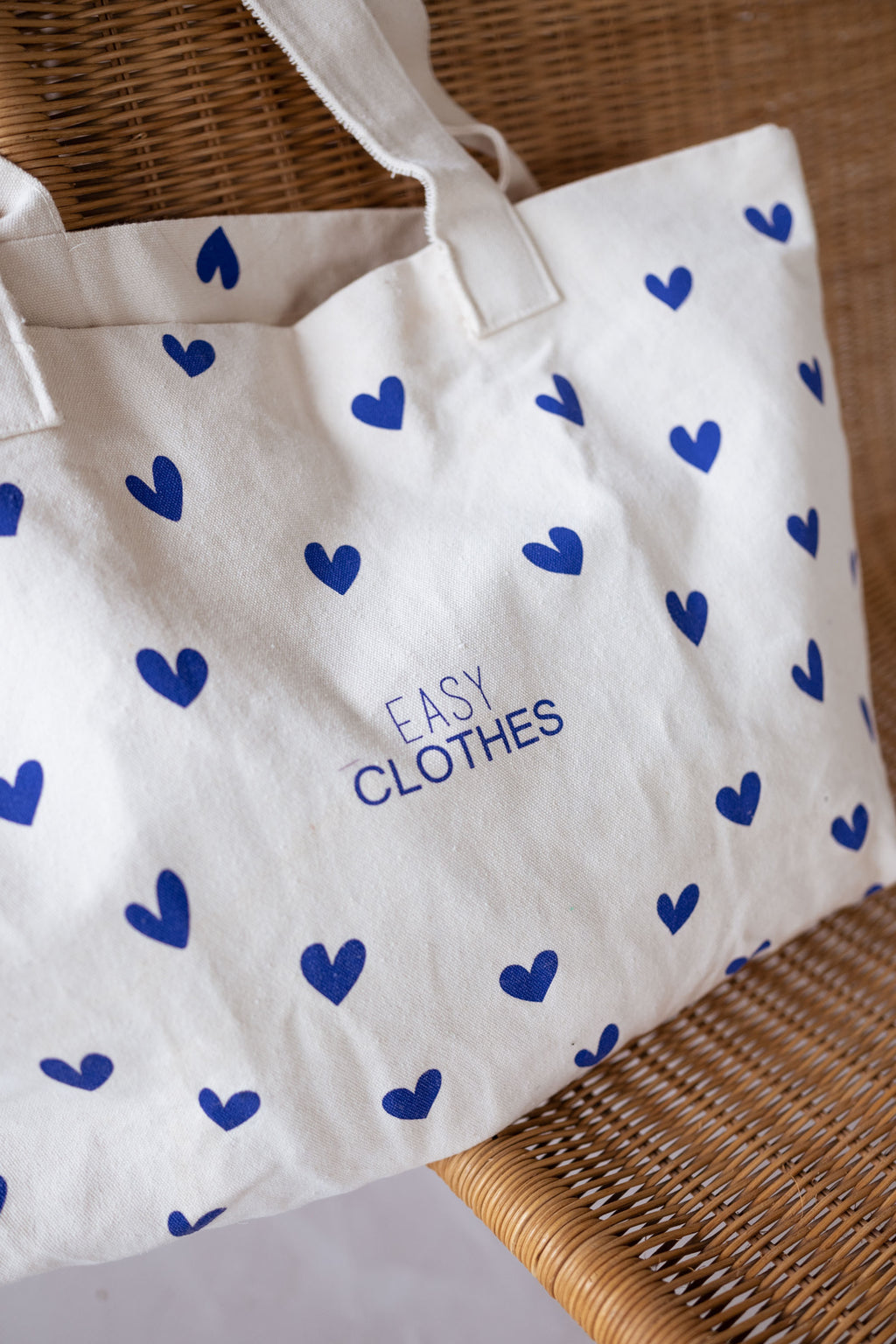Tote bag Easy Clothes - with blue hearts